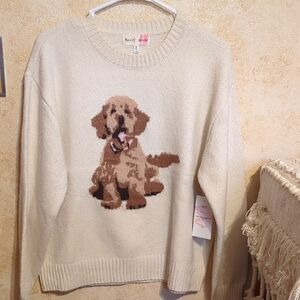 Hazel Moon NWT Sweater M Doggie Print